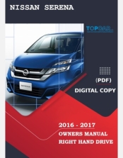 NISSAN SERENA 2016-2017 OWNERS MANUAL IN ENGLISH